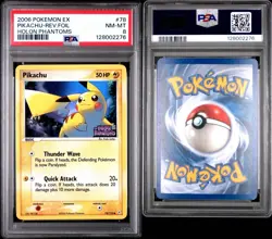 2006 POKEMON EX HOLON PHANTOMS #78 PIKACHU-REVERSE FOIL PSA 8 - Image 3