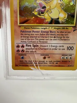 2000 Pokemon Charizard #4 Holo Base Set II WOTC Graded PSA 8 NM-MT Cracked Case - Image 2