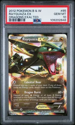 PSA 10 2012 Pokemon B&W Rayquaza EX #85 - Holo Dragons Exalted - Image 1
