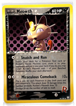 Rocket's Meowth 46/109 2004 Pokemon Card Team Rocket Returns LP - Image 1