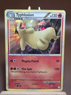HP Typhlosion 32/123 Heartgold & Soulsilver Cracked Ice Holo Pokemon TCG Card - Image 1
