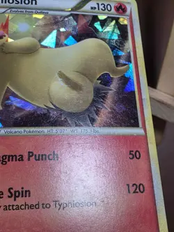 HP Typhlosion 32/123 Heartgold & Soulsilver Cracked Ice Holo Pokemon TCG Card - Image 3