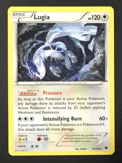 Pokemon TCG Lugia 78/124 XY Fates Collide Regular Rare NM - Image 1