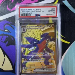 2025 POKEMON DRI EN-DESTINED RIVALS ULTRA RARE #215 CYNTHIA'S GARCHOMP EX PSA 10 - Image 1