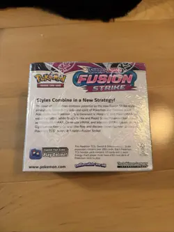 Pokemon Sword/Shield Fusion Strike Booster Box With Small Tear In Plastic On Top - Image 3