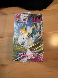Pokemon Sword/Shield Fusion Strike Booster Box With Small Tear In Plastic On Top - Image 5