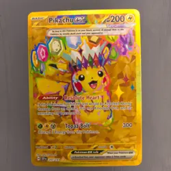 Pokemon TCG Pikachu EX Surging Sparks Holo Hyper Rare Gold 247/191 NM Fresh Pull - Image 1
