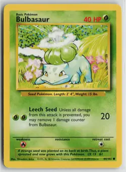 Bulbasaur 044/102 Base Set Common Pokemon card - Image 1