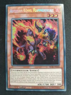 Yu-Gi-Oh! BLTR-DE028 Rotlotus-Konig Flammendelikt Secret Rare NM 1st - Image 1