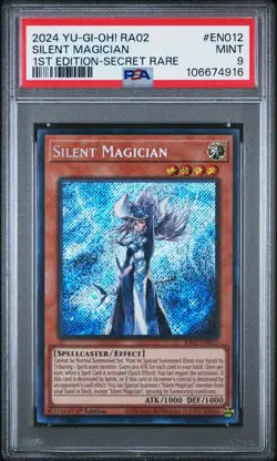 Silent Magician PSA 9 1st Edition-Secret Rare RA02 #EN012 Yugioh - Image 1