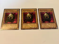 3x Monster Egg LOB-017 Yugioh Yu Gi Oh! 3 x3 Playset Mixed - Image 1