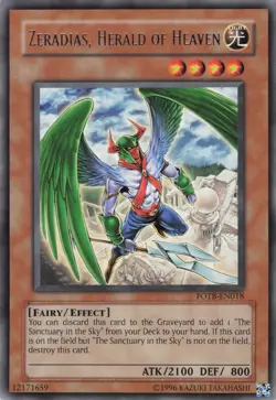 Yugioh Zeradias, Herald of Heaven FOTB-EN018 Rare NM - Image 1