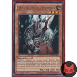 Yugioh Fiendish Rhino Warrior BOSH-EN091 Rare 1st Edition NM - Image 1