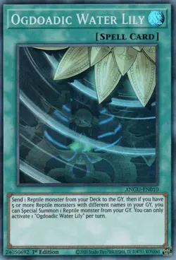 Yugioh! LP Ogdoadic Water Lily - ANGU-EN010 - Super Rare - 1st Edition Lightly P - Image 1