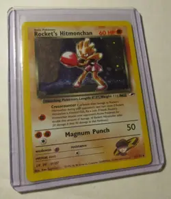 Pokemon TCG Gym Heroes Rocket's Hitmonchan 11/132 Holo Card 2000 Played RARE - Image 3
