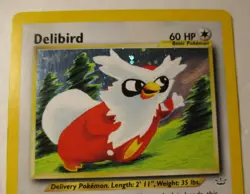 Pokemon TCG Neo Revelation Delibird Holo Card 5/64 Played 2000 Collectible - Image 4