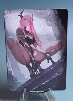 Bad Waifu The Gathering, Custom Anime Sexy Waifu Trading Card FOIL Holographic - Image 1