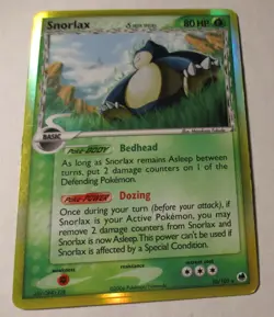Pokemon TCG Dragon Frontiers Snorlax Delta Species 10/101 Holo Card 2006 Played - Image 1