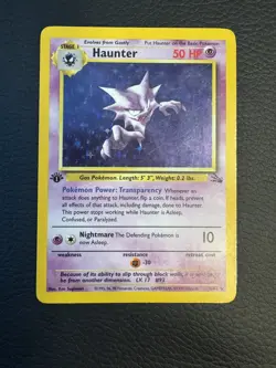 Pokemon TCG Haunter 1st Edition Holo Card Fossil, 6/62, Holographic Rare - Image 1