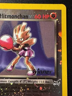 Winner Rocket's Hitmonchan Best of Game Promo 9 Pokemon Card Reverse Holo MP - Image 4