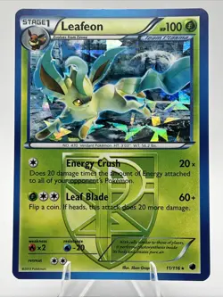 Pokemon Card Leafeon 11/116 Team Plasma Freeze Rare Cracked Ice Holo 2013 NM - Image 1