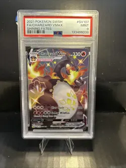 Pokemon TCG Charizard VMAX Shining Fates Holo Rare Card PSA 9 SV107/SV122 - Image 1