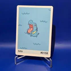 Pookiemoot Gen 2 toto #0158 Totodile Parody Card Fan Art Derpy Pokemon - Image 1