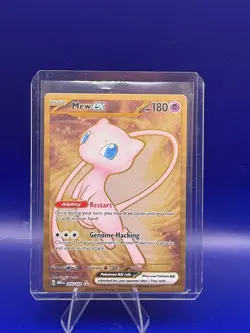 2023 Mew ex 205/165 Scarlet & Violet 151 UPC Gold Metal Promo Card NM - Image 1