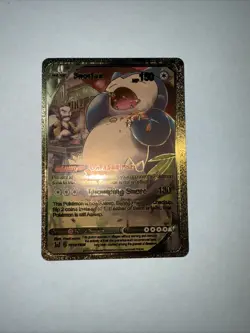 Snorlax Gold Foil Fan Art Display Card Hp150 Unfazed Fat 💥💥💥 - Image 1