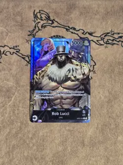 One Piece Card Game Rob Lucci Parallel OP07-079 Leader NM English - Image 1