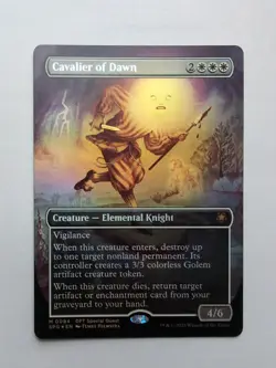 MTG Cavalier of Dawn (SPG) Special Guests Borderless Foil Mythic 84 - Image 1
