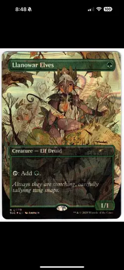 Llanowar Elves Secret Lair Drop 0039 Halo Foil NM - Image 1