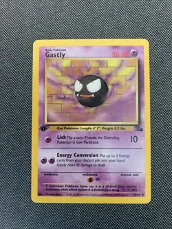 Pokemon TCG Gastly Fossil, 1st Edition Uncommon Card 33/62 NM - Image 1