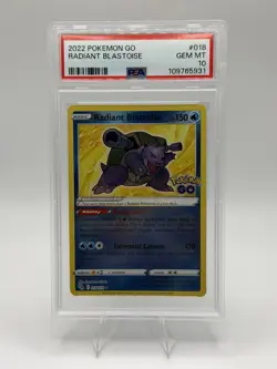Radiant Blastoise 018/078 Pokemon GO Holo - PSA 10 - Image 1