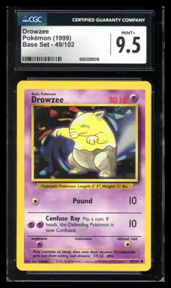 Drowzee Base Set Pokemon TCG CGC 9.5 - Image 1
