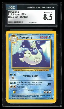 Dewgong Base Set Pokemon TCG CGC 8.5 - Image 1