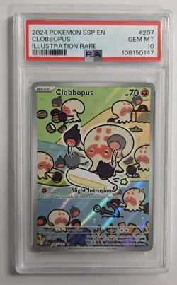 2024 POKEMON SSP EN-SURGING SPARKS ILLUSTRATION RARE #207 CLOBBOPUS PSA 10 - Image 1