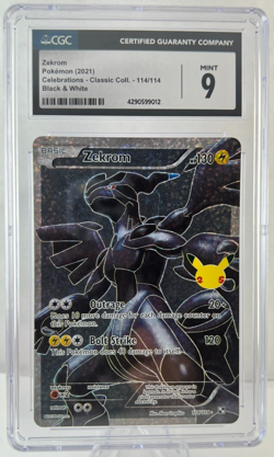Zekrom 114 2021 Pokemon Celebrations Classic Collection Black and White CGC 9 - Image 1