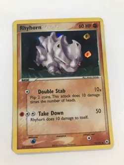 Pokemon EX Hidden Legends Set REVERSE HOLO Rhyhorn 70/101 - Near Mint (NM) - Image 1