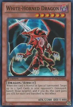 White-Horned Dragon - LCYW-EN164 - Super Rare - Unlimited Edition - Near Mint - Image 1