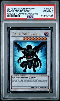 2010 YU-GI-OH! PROMO SHONEN JUMP MAGAZINE #EN044 DARK END DRAGON PSA 10 - Image 1