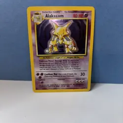 Alakazam 1/102 Holo 1999 Base Set Pokemon Card TCG NM - Image 1