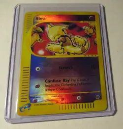 Pokemon TCG Expedition Base Set Abra 93/165 Reverse Holo Card 2002 Played - Image 1