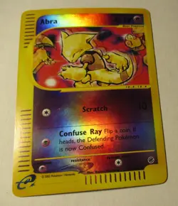 Pokemon TCG Expedition Base Set Abra 93/165 Reverse Holo Card 2002 Played - Image 2