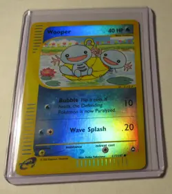 Pokemon TCG Aquapolis Wooper 117/147 Reverse Holo Card 2002 Played Vintage RARE - Image 1
