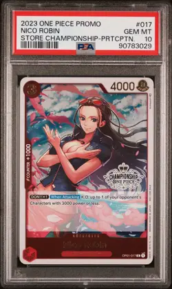 2023 Nico Robin Store Championship One Piece Card TCG PSA 10 Gem Mint English - Image 1