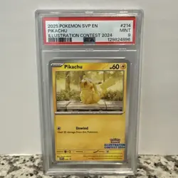 Pikachu - 214 (Illustration Contest 2024) Sv: Scarlet & Violet Promo Cards PSA 9 - Image 1