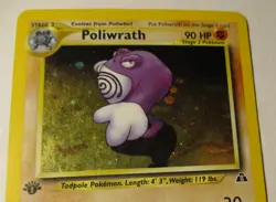 Pokemon TCG Neo Discovery Poliwrath 9/75 Holo Card 1st Edition 2001 Played - Image 4