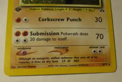 Pokemon TCG Neo Discovery Poliwrath 9/75 Holo Card 1st Edition 2001 Played - Image 5