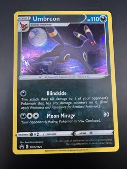Pokemon Card Umbreon SWSH129 Black Star Promo Holo - Image 1